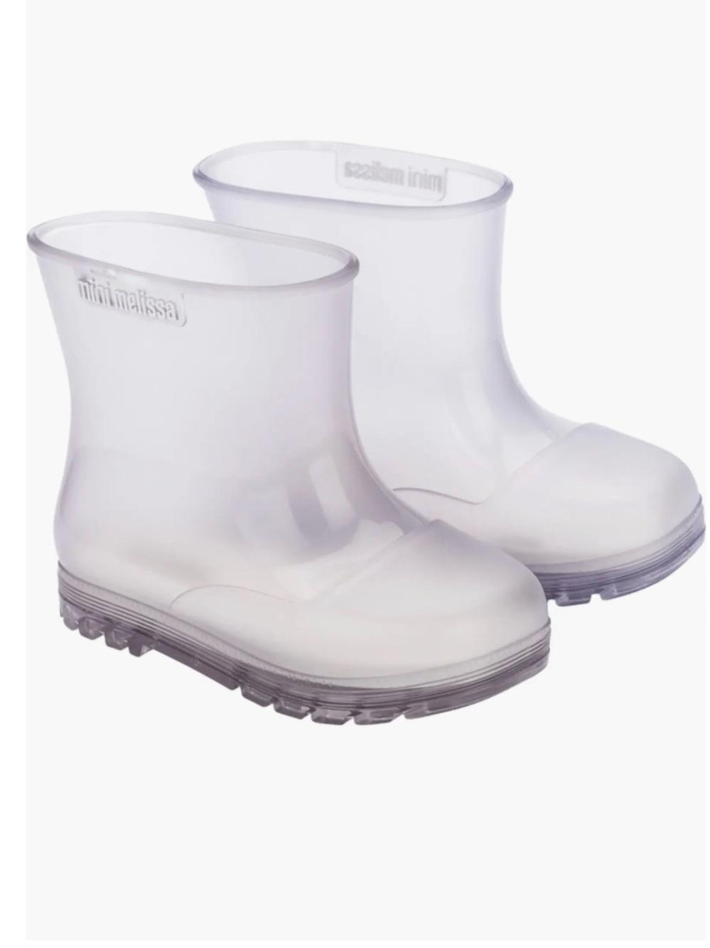 Mini Melissa Welly Translucent Clear Jelly Ankle Rain Boots, Toddler Size 9